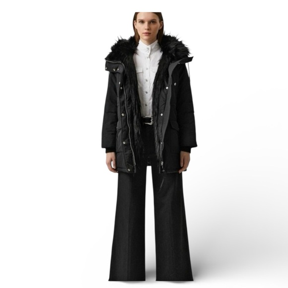 The Kooples Jackets & Blazers - The Kooples Paris Black Faux Fur Hooded Puffer Parka Coat Size M Women’s NWT